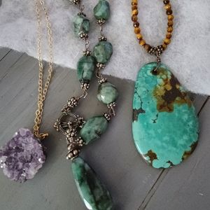 Beautiful Turquoise and amber necklace
